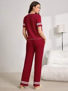 Set de 2 piezas de pijama rojo para mujer - Multicolor - Ver 7