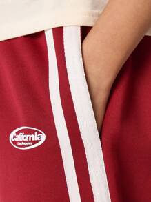 SUMWON California Sports Kids Two-Piece Set Summer Athletic Co-Ord Retro Style Casual T-Shirt Shorts Set Gym Track Practice Training Everyday Active Wear Essential Basic