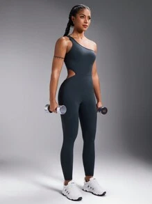 Powerista Women's Sleeveless Casual Slim Fit Jumpsuit - Navy Blue - View 5