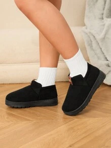 Cuccoo 女式黑色保暖内衬休闲平底家居拖鞋 - 黑色 - 查看 4