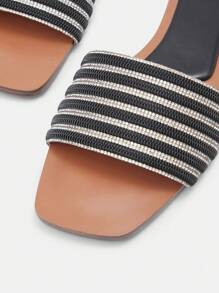 CUCCOO BIZCHIC Women's Rhinestone Design Casual Flat Sandals Spring Shoes Spring Break Easter - Black - View 7