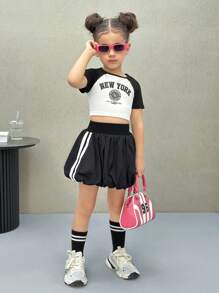 SHEIN Falda corta casual de estilo de calle de moda para niña joven Nova Glow