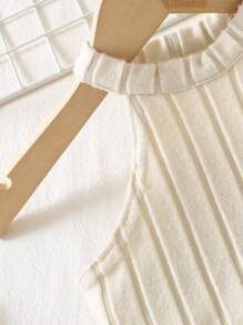 SHEIN 2pcs/Set Girl Summer Outfit, Solid Color Ribbed Camisole Top + Flared Pants, Toddler