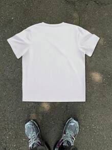 Manfinity LEGND Men's Round Neck Short Sleeve Graphic Print Casual Top Tee, For Daily Wear