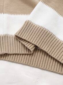 LMoss Kids 1pc Young Boy Striped High Neck Oversized Sweater, Casual, Comfortable, Suitable For Wear Alone Or As Base Layer, Fit For Daily, School, Gathering, Christmas, Autumn/Winter - Multicolor - View 5