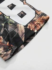 ROMWE MEN Street Life 男式球衣迷彩分公司和波士顿号码图案短袖休闲足球球衣款式 T 恤 - 彩色 - 查看 6