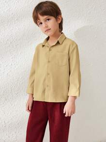 Blossori 男童时尚休闲百搭上衣 - 芥末黃 - 查看 7