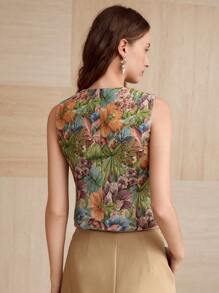 MOTF FLOWER PATCHED SLEEVELESS JACKET,SPRING/SUMMER