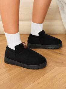 Cuccoo 女式黑色保暖内衬休闲平底家居拖鞋 - 黑色 - 查看 2