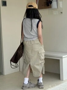 DAZY 秋季女童无袖上衣，返校服装 - 灰色 - 查看 2