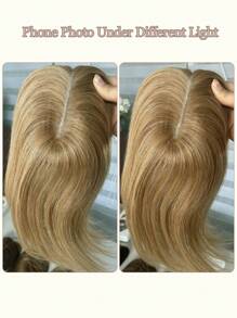 Adornos para el cabello para mujeres, cabello humano real, base de encaje mejorada, sin flequillo, piezas para adelgazar el cabello, adorno para uso diario - S12 - Ver 7