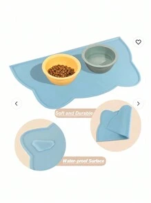 SHEIN 1 pièce Tapis d'alimentation pour animaux de compagnie en silicone de haute qualité - conception anti-dérapante et étanche pour une alimentation sans gâchis, facile à nettoyer, idéal pour les chats et les chiens, taille parfaite pour tous les bols, gardez votre sol propre et sec