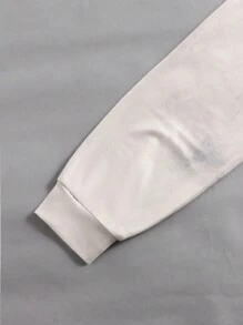 SHEIN 1 pieza Camiseta de manga larga de moda de estilo casual con diseño de parche bordado para niños adolescentes - Gris Claro - Ver 5