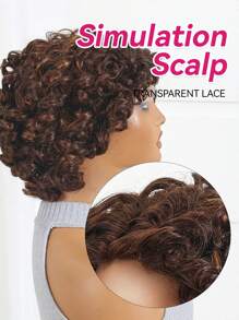 Peluca de cabello humano con encaje transparente, onda corporal suelta, reflejo color miel marrón, corte bob, para mujeres - S4/30 - Ver 5