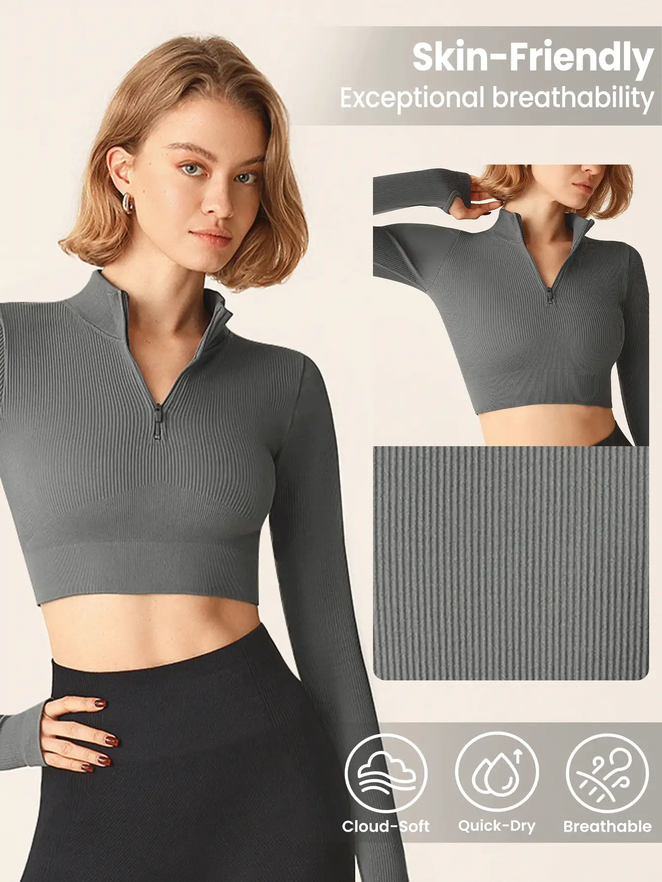 Lifespree 女士无缝高弹力瑜伽运动衫，简约时尚，适合日常休闲穿着