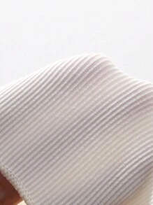 DAZY 女士纯色前扣长袖休闲上衣，日常穿着 - 白色 - 查看 6