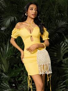 SHEIN SXY 女士手提包，时尚、优雅、简约、个性化、多功能，手工钩编，流苏，适合海滩、度假、假日、夏季、海边，与钩编套装完美搭配 - 杏色 - 查看 8