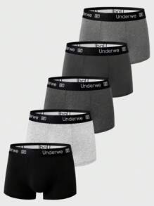 5 件装性感高弹力薄款平角内裤 - 彩色 - 查看 3