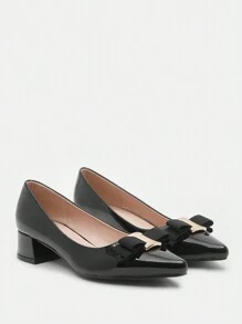 CUCCOO BIZCHIC Black Chunky Heel Backless High Heels For Women, Office/Commuting Wear Spring Shoes Spring Break Easter For Christmas Spring Shoes - Black - View 2