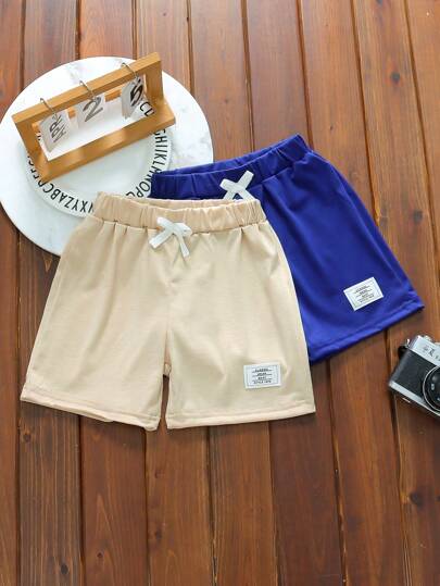 SHEIN Ung pojke Casual Shorts med rosettdekor, enkel design