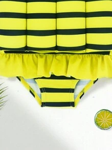 SHEIN Baby Girl Printed Sleeveless Casual Top, Fashionable Everyday Swimwear (Placement Print) - Yellow - View 4