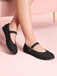 CUCCOO DOLLMOD 女士时尚圆头平底芭蕾舞鞋，工作时穿着舒适 - 黑色 - 查看 4