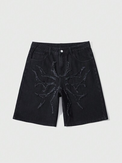 Street Life Shorts en jean à boutons devant simples pour hommes, port décontracté pour tous les jours