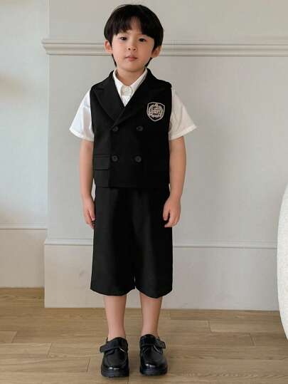 DAZY 年轻男孩简约时尚休闲日常纯色绅士装