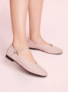 CUCCOO DOLLMOD Bailarinas de punta redonda con correa, cómodas y casuales mocasines tipo slip-on para mujer con vibra navideña y de Año Nuevo para otoño e invierno