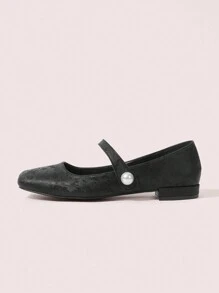 CUCCOO DOLLMOD Women's Flat Red Square Toe Plaid Mary Jane Shoes, Campus Style Japanese Cute Low Heels - Black - View 6