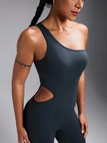 Powerista Women's Sleeveless Casual Slim Fit Jumpsuit - Navy Blue - View 3