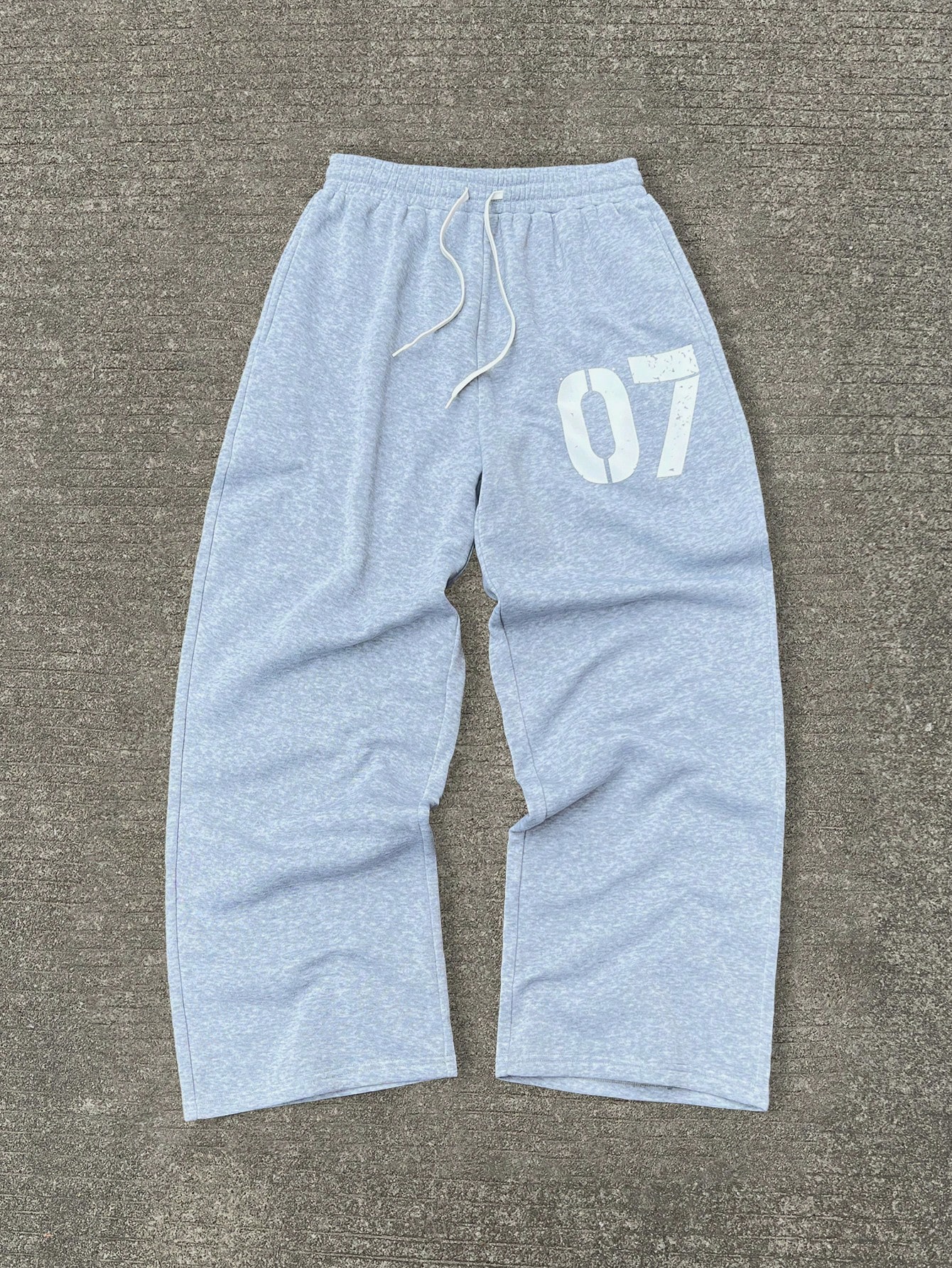 Men's Casual Street Hip Hop Style Elastic Waist Number 07 Print Sweatpants, Autumn/Winter