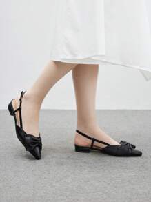 CUCCOO BIZCHIC Chaussures plates décontracté avec décoration en nœud de couleur unie pour femmes