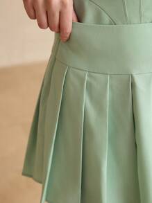 MOTF PREMIUM PLEATED HIGH WAIST SKIRT,SPRING/SUMMER - Green - View 2