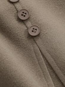 Dazy Star 纯色纽扣前襟不对称下摆半身裙，低腰