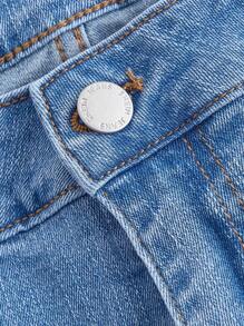 SHEIN MOD Plus Size Bowknot Elastic Skinny Flare Jeans, Blue Summer Vacation Woman 90s Spring For Women Y2k Cowgirl For Women Rave Spring Break Going Out Streetwear 2000s Style Rave Country Concert Festival For Women Gyaru Concert Women Easter Women Jeans - Blue - View 3