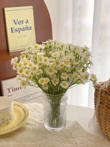 6 件/12 件高端奢华 Ins 风格洋甘菊和雏菊人造花束，家居和摄影装饰，适用于餐桌和客厅复活节 - 白色 - 查看 5