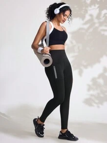 Women High Waist Elastic Letter Print Leggings