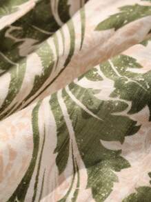 DAZY 女式全身印花宽松休闲罩衫，和服风格，适合夏季海滩度假 - 綠色 - 查看 7