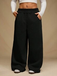 Forever 21 Plus Size Casual Loose Fit Solid Color Sweatpants, Autumn/Winter