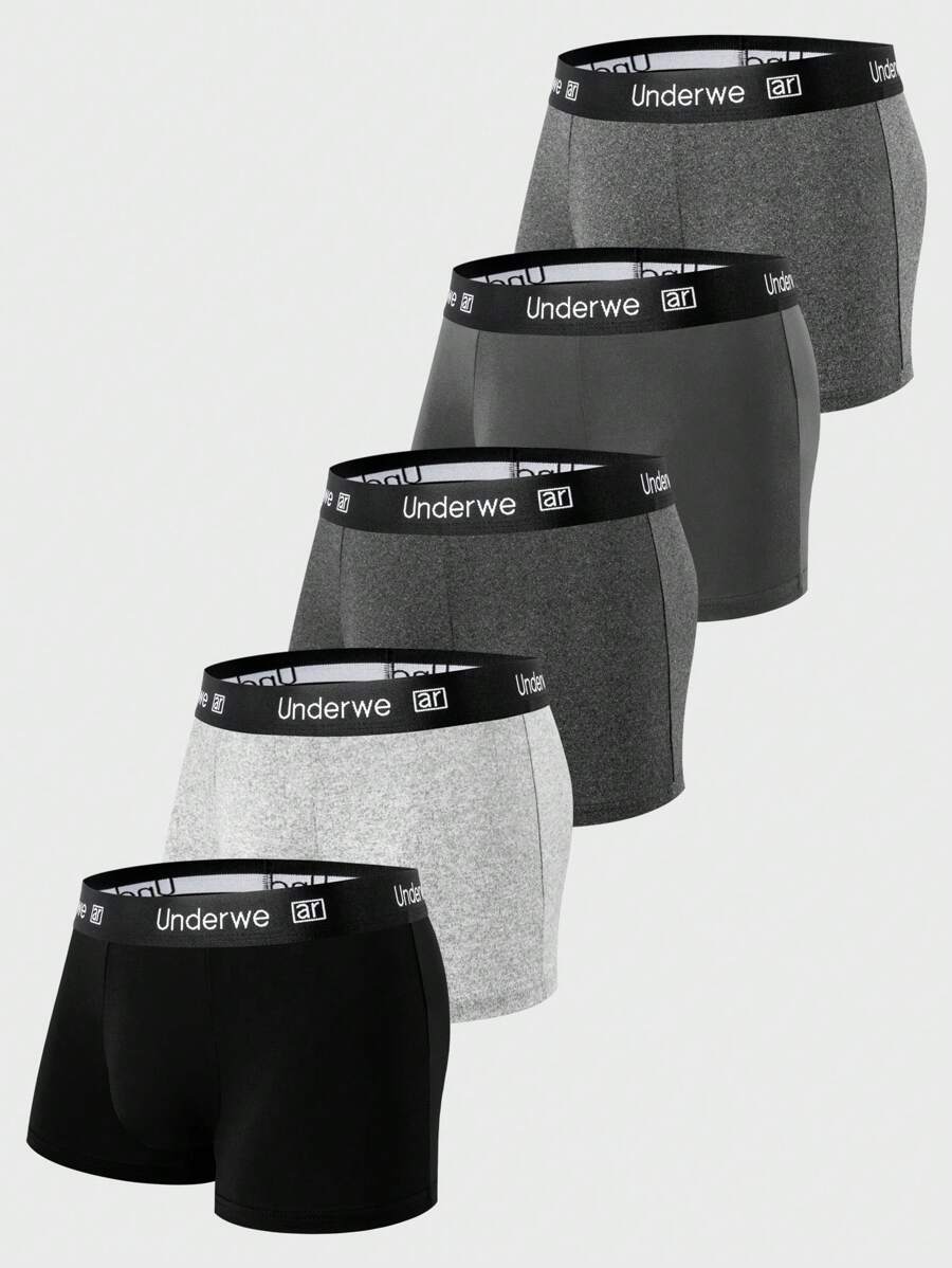 5 件装性感高弹力薄款平角内裤 - 彩色 - 查看 1