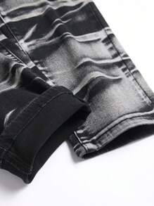 Manfinity LEGND Men's Solid Color Pleated Pocket Casual Versatile Jeans