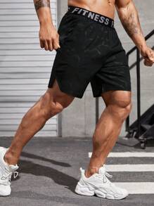 Manfinity Sport Corelite Men's Thin Breathable Sports Shorts Elastic Waist Fiteness Shorts Workout Skin-Friendly Material - Black - View 3