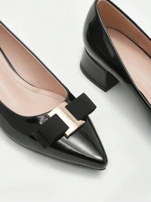 CUCCOO BIZCHIC Black Chunky Heel Backless High Heels For Women, Office/Commuting Wear Spring Shoes Spring Break Easter For Christmas Spring Shoes - Black - View 7