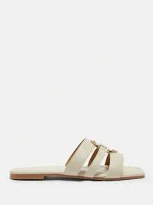 CUCCOO BIZCHIC Women's Apricot Flat Slippers, Minimalist Fashion, Casual For Daily Wear And Vacation Spring Shoes Spring Break Easter - Apricot - View 4