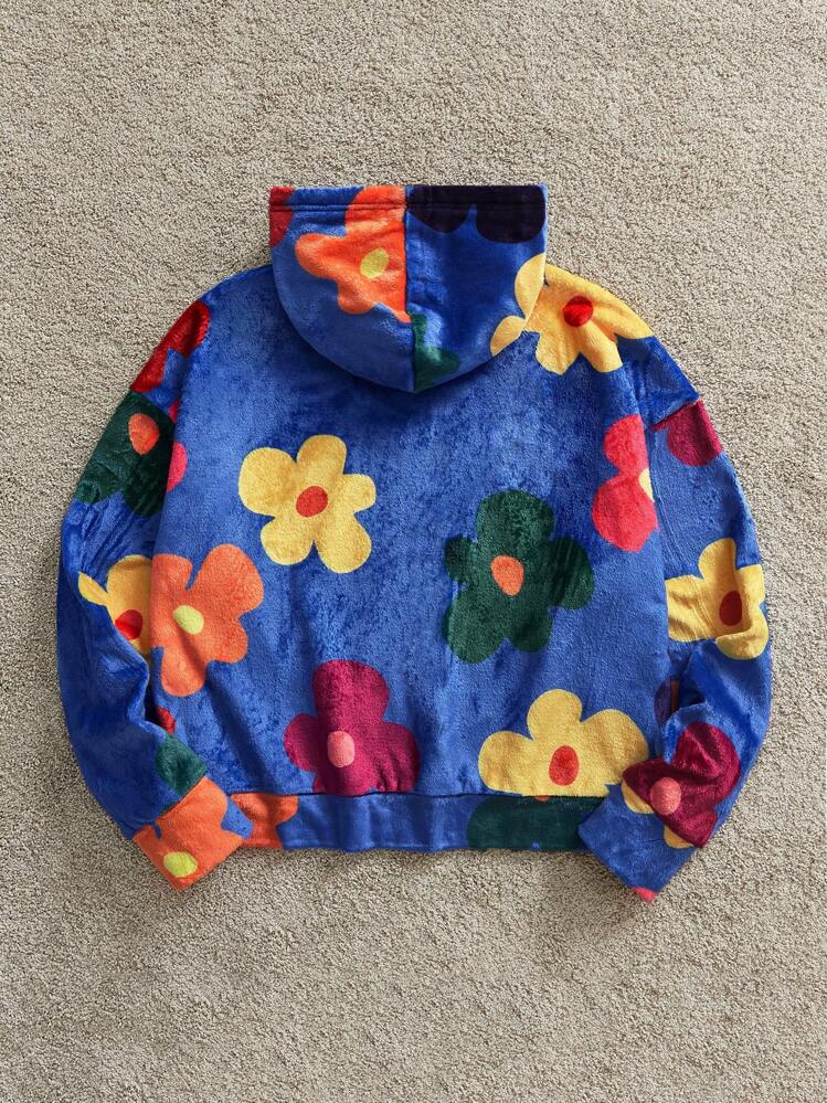 Manfinity VCAY Sudadera con capucha de manga larga holgada y de parche, de moda de punto para hombres, para otoño e invierno - Multicolor - Añade 2