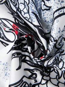 ROMWE MEN Prep Men's Fashion Dragon Print Boxing Basketball Shorts - Multicolor - View 5