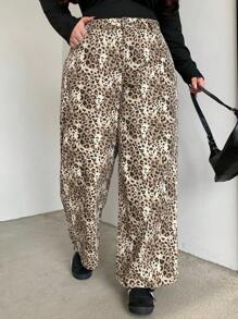 Dazy Plus Plus Size Regular Fit Washed Distressed Denim Jeans, All Season Cheetah Print Leopard Print