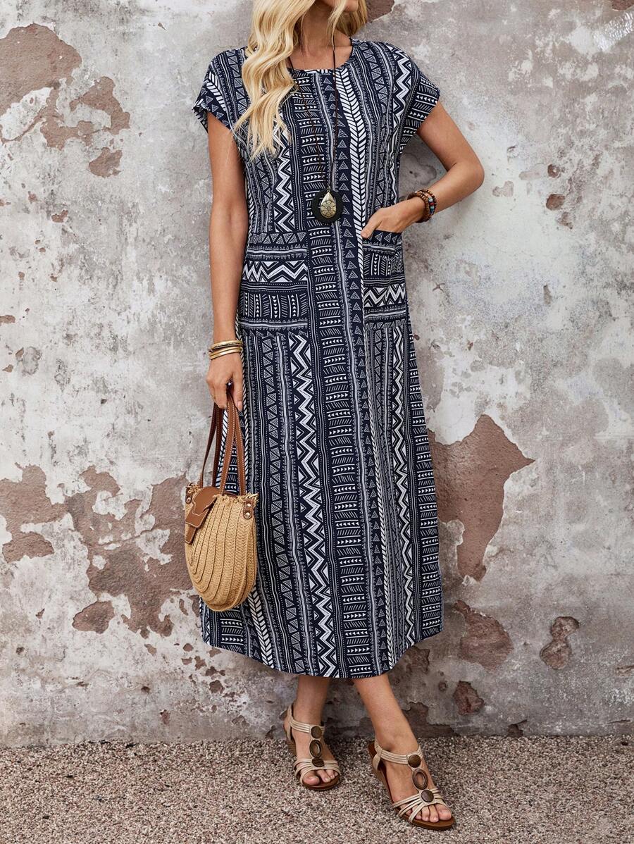 EMERY ROSE Women Casual Long Dress - Navy Blue - View 1