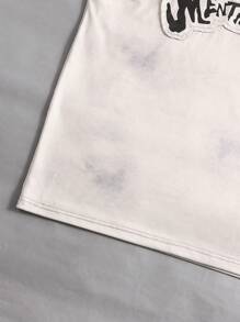 SHEIN 1 pieza Camiseta de manga larga de moda de estilo casual con diseño de parche bordado para niños adolescentes - Gris Claro - Ver 6